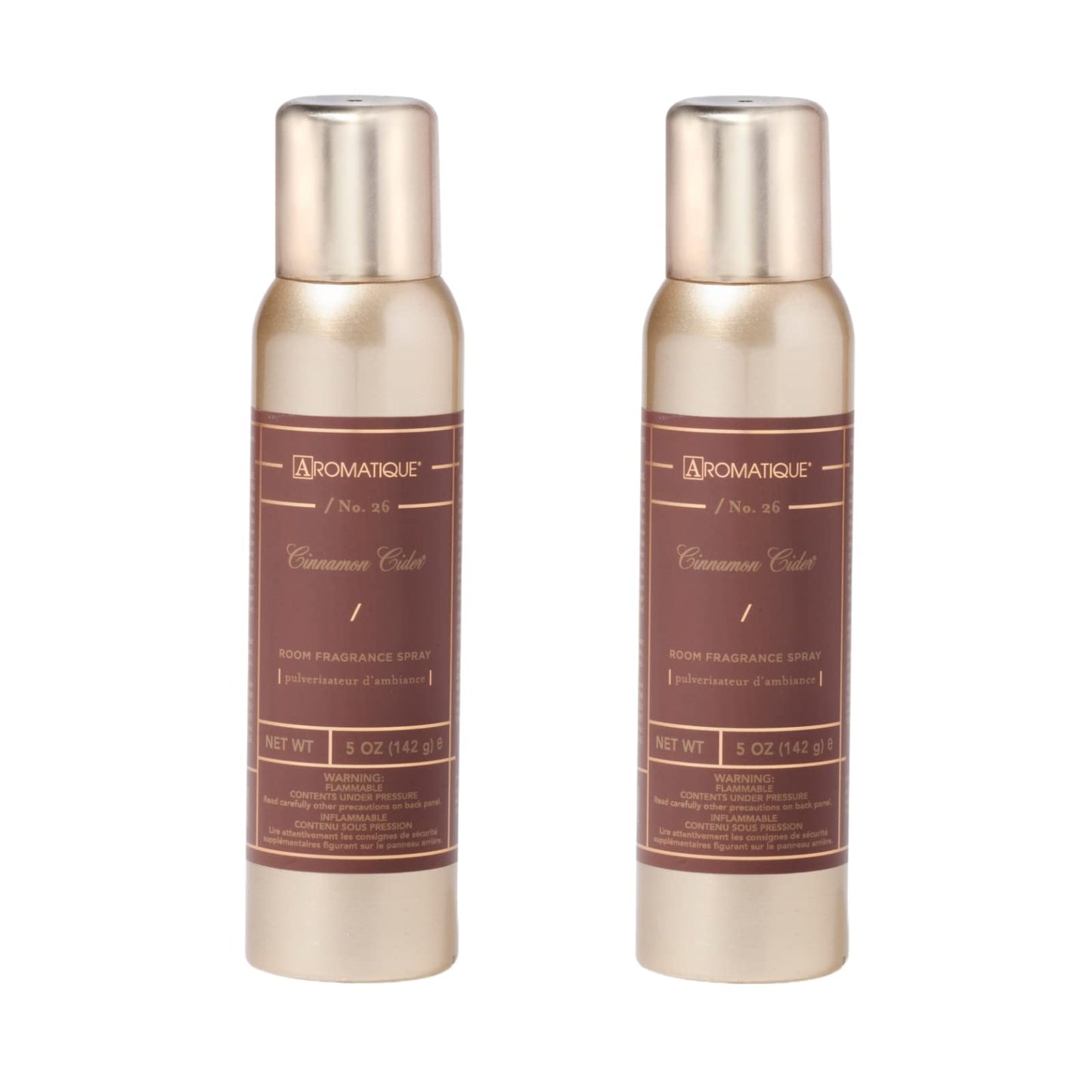 Aromatique Cinnamon Cider Aerosol Room Spray Set of 2 - Home Fragrance, Long Lasting Room Air Freshener Home Spray Deodorizer Nonstop Freshness Xmas