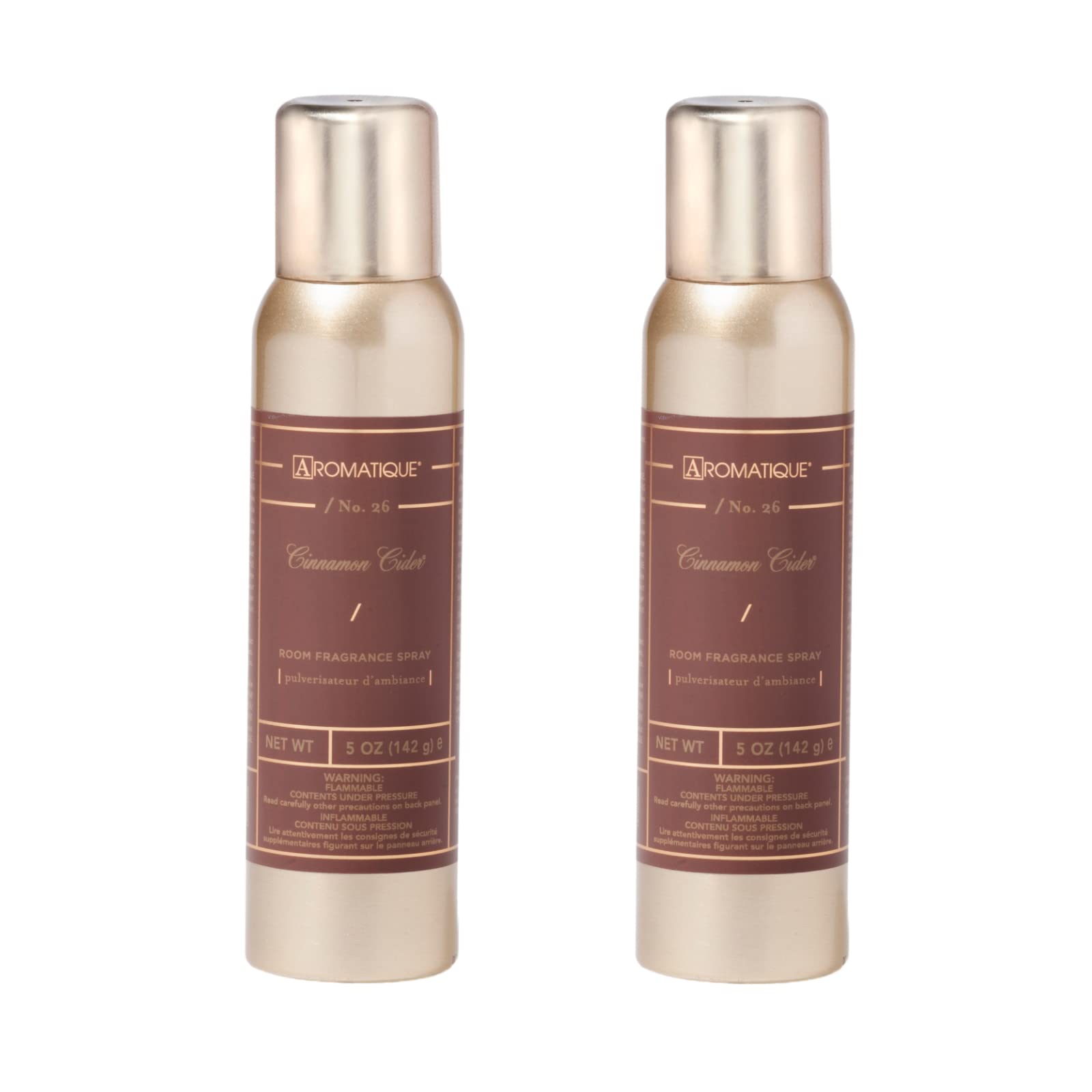 Aromatique Cinnamon Cider Aerosol Room Spray Set of 2 - Home Fragrance, Long Lasting Room Air Freshener Home Spray Deodorizer Nonstop Freshness Xmas