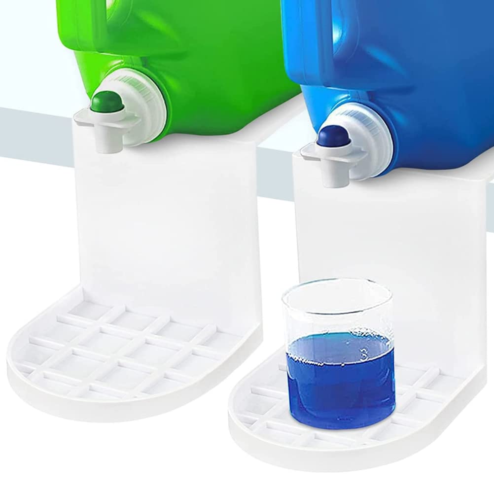 CeFurisy Laundry Detergent Holder, 2 Pack Tray Dispenser Detergent Cup Holder Drip Catcher Fit for Fabric Softener Liquid to Keep for Laundry Room
