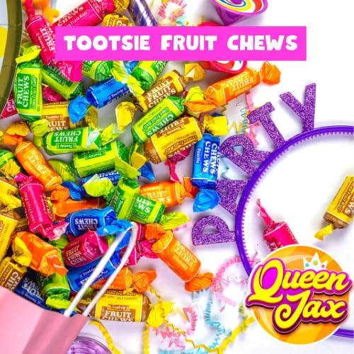 Fruit Chews - 5 Pound Bag - Assorted Candy - Chewy, Fruity and Delicious - Cherry, Lemon, Lime, Orange and Vanilla - QUEEN JAX - Individually Wrapped