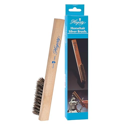Hagerty Horsehair Silver Brush - Gentle Cleaning Tool for Sterling & Silver Plate - Reaches Intricate Details, Won’t Scratch - Made in USA