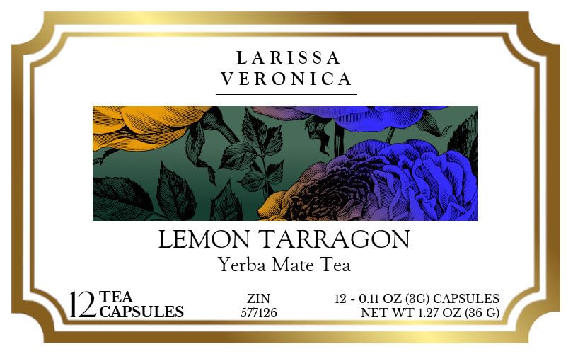 Lemon Tarragon Yerba Mate Tea (Single Serve K-Cup Pods) (12 pods, ZIN: 577126) - 2 Pack
