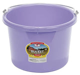 Little Giant® Plastic Animal Feed Bucket | Round Plastic Feed Bucket with Metal Handle | Made in USA | 8 Quarts | Lavender