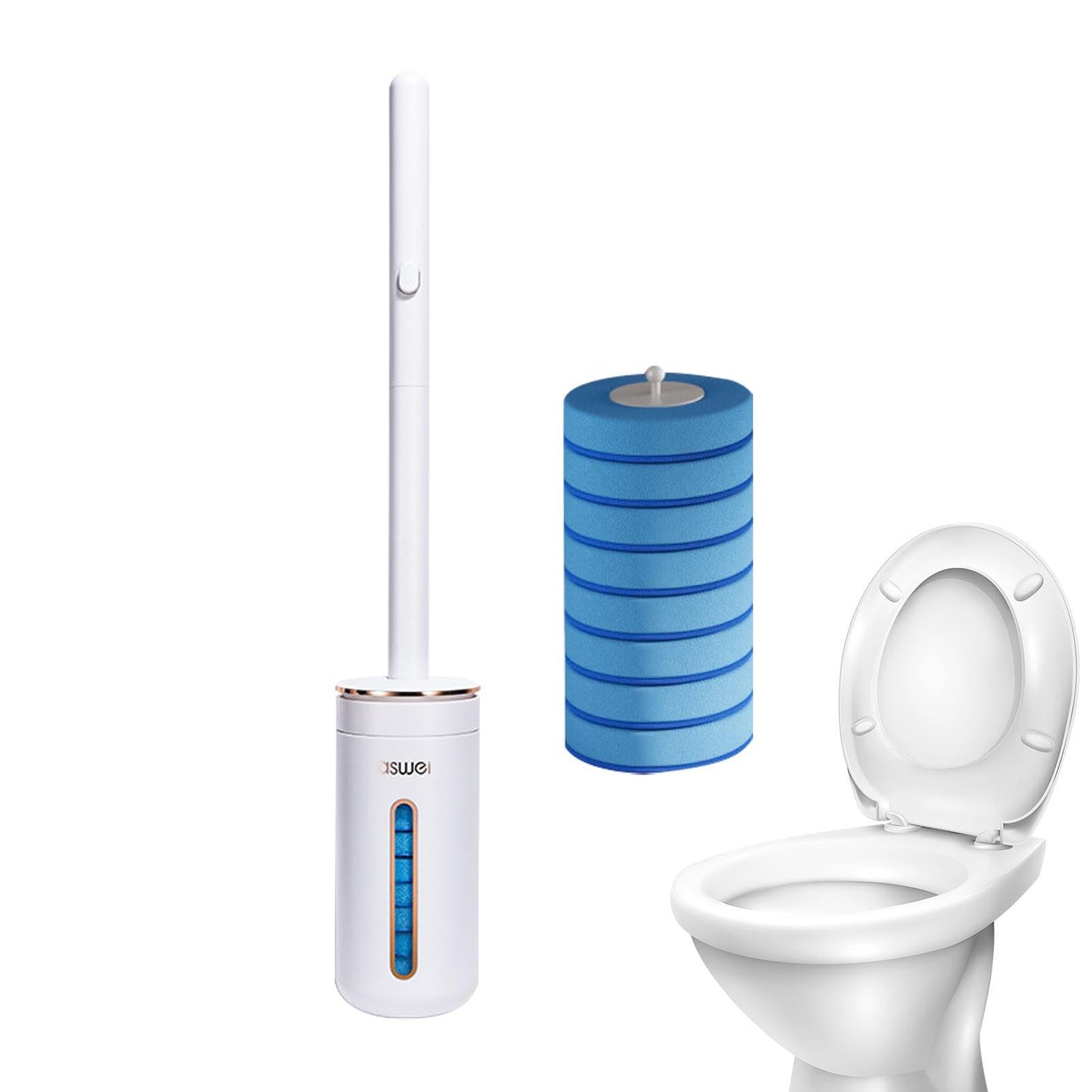 ZAGARO Toilet Brush and Holder | No Contact Toilet Bowl Cleaner Brush - Pleasant Fragrance Toilet Cleaning Brush Scented Toilet Brush for Hotel