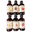 OliveNation Set of 6 Tropical Extracts for Baking - Banana, Mango, Pineapple, Peach, Coconut, Watermelon - Set of 6 x 4 oz bottles
