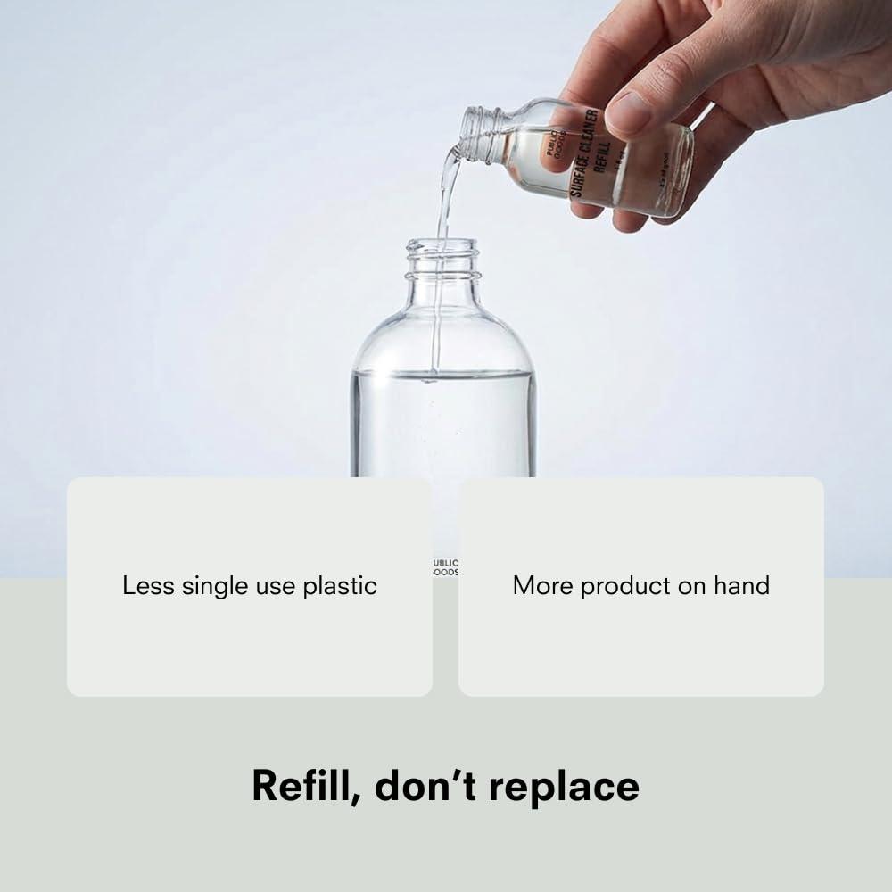 Public Goods Glass Cleaner Refill | Refill Concentrate for Windows, Mirrors, Glass Surfaces | Cruelty Free, Paraben Free, Vegan Friendly | 3 Pack - 24