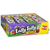 Laffy Taffy Stretchy & Tangy Variety Candy Box, Grape, Watermelon, and Cherry Flavors, 1.5 Ounce Bars (Pack of 24)