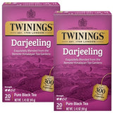 Twinings Darjeeling Tea - A Delicate, Dry Black Tea, Sophisticated Coffee Alternative with Less Caffeine, Individually Wrapped Tea Bags, 20 Count