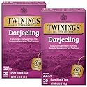Twinings Darjeeling Tea - A Delicate, Dry Black Tea, Sophisticated Coffee Alternative with Less Caffeine, Individually Wrapped Tea Bags, 20 Count