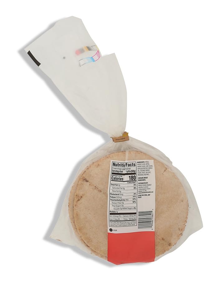 365 by Whole Foods Market Whole Wheat Pita Bread, 12 OZ