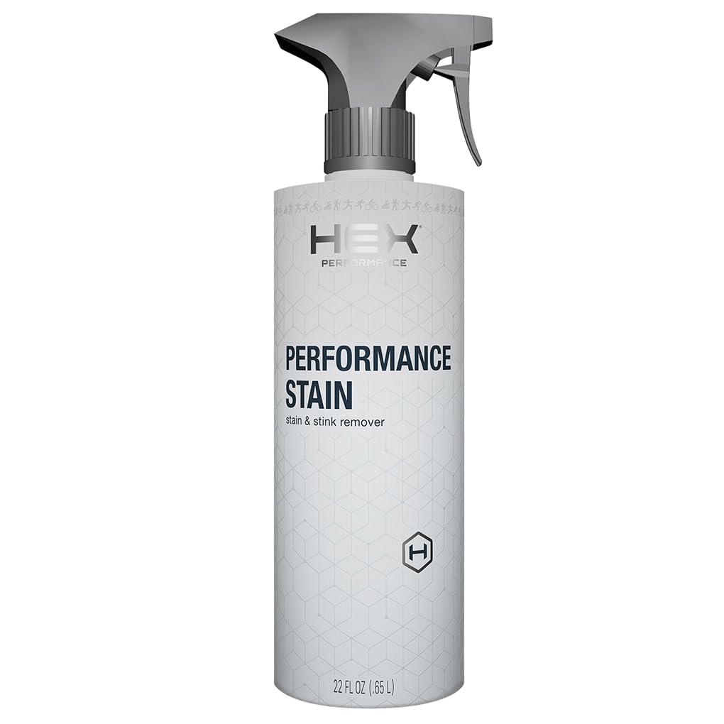 HEX Performance Stain & Stink Remover Spray, Unscented, 22oz - Activewear Laundry Pre-Treat for Odor & Tough Stains, Sweat, Grass, Blood - Safe
