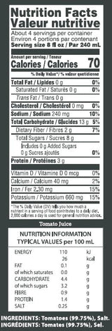 Tuscanini Premium Italian Tomato Juice 33.8oz (2 pack) | Not From Concentrate | Low Sodium Tomato Juice | Resealable Cap | Non GMO Verified | Kosher
