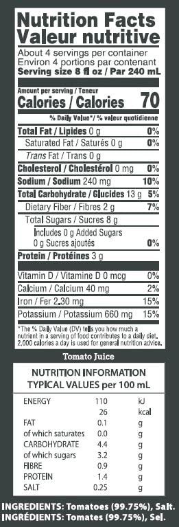 Tuscanini Premium Italian Tomato Juice 33.8oz (2 pack) | Not From Concentrate | Low Sodium Tomato Juice | Resealable Cap | Non GMO Verified | Kosher