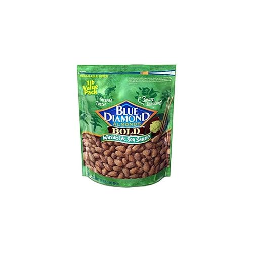 Blue Diamond Almonds Bold Wasabi & Soy Sauce, Value Pack, 16 Ounce (Pack of 6)