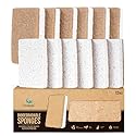 Isshah Plant-Based Kitchen Sponges - FSC Certified and PETA Approved, Natural, Eco-Friendly, Biodegradable Sisal Hemp Sponges for Dishes, Cleaning