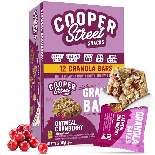 Cooper Street Granola Bakes - Soft Baked Oats, Grain & Seeds Breakfast Granola Cookie Bars - Nut & Dairy Free, Low Sodium, Healthy Lunchbox Snacks