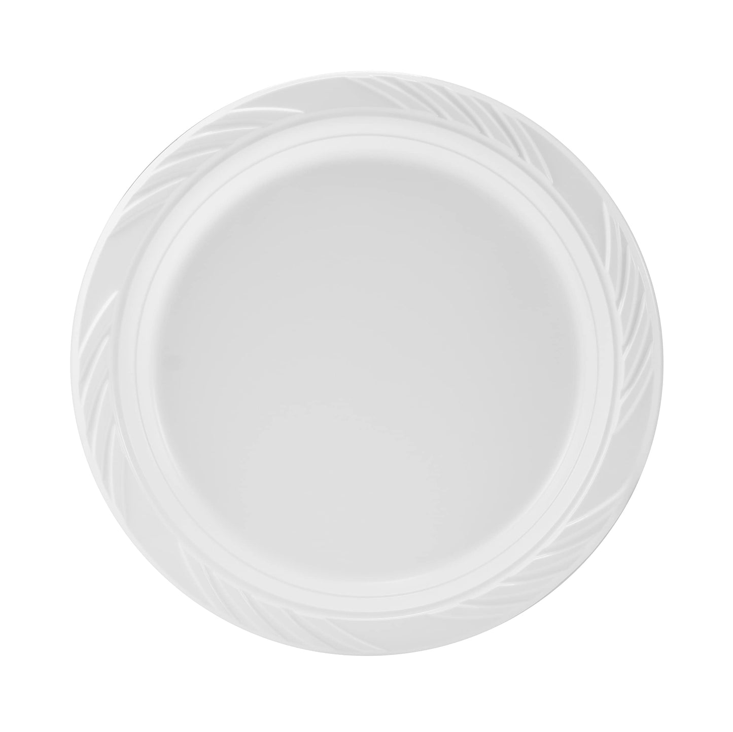 Munfix 200 White Plastic Dessert Plates, 6 Inch Disposable Plates, Bulk Pack for Party, BBQ, Picnic, Parties, Travel and Events, Microwavable