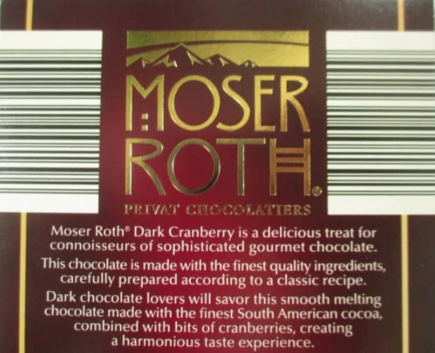 Moser Roth Privat German Chocolate Limit Edition Dark Cranberry 4.4oz 125g