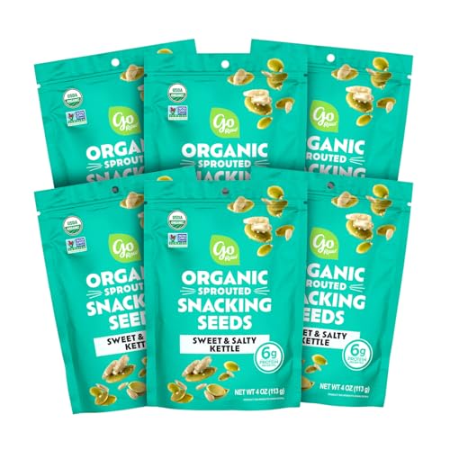 Go Raw Organic Sprouted Sweet & Salty Kettle Snacking Seeds, 4 oz, 6 Pack, Pumpkin & Sunflower Seeds, Keto, Kosher