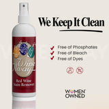 Wine Away Red Wine Stain Remover Spray - Natural Carpet and Upholstery Spot Cleaner - Effectively Removes Blood, Clothes, Coffee, & Pet Stains - Best