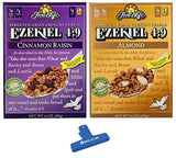 Ezekiel 4:9 Sprouted Whole Grain Cereal Variety,Cinnamon Rasin and Almond, 3 of each (Pack of 6) - with Spice of Life Bag Clip