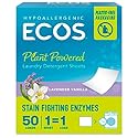 ECOS Laundry Detergent Sheets Vegan, No Plastic Jug, No Mess & Liquid Free - Laundry Sheets in Washer - Hypoallergenic, Plant Powered Laundry