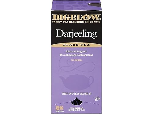 Bigelow Darjeeling Blend Tea 28-Count Box (Pack of 1) Full Caffeine Premium Black Tea Bold and Antioxidant-Rich Full Caffeine Black Tea in