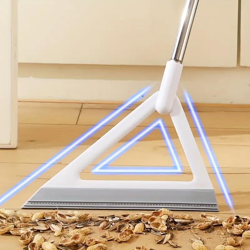 Silicone Rubber Broom with Removable Head, Multi-Surface Floor Sweeping Tool for Pet Hair, Dust and Water, Versatile Household Broom for Bathroom