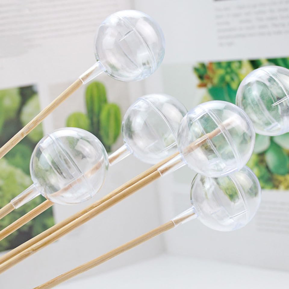 HOODANCOS 60Pcs Transparent Chocolate Ball Holders DIY Bouquet Support for Candy Truffles and Chocolates for Weddings Birthdays and Valentine Day