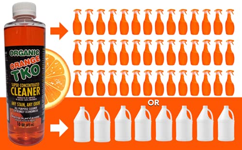 Organic Orange TKO - Stain remover, Floor cleaner, Degreaser, Glass cleaner, Multi Purpose Citrus Cleaner, Deodorizer, Stain Remover, Pet Safe, Non