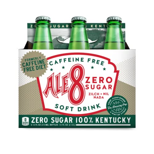 Ale 8 One Caffeine Free, Zero Sugar, 12 ounces (6 Glass Bottles), 100% Kentucky Soft Drink