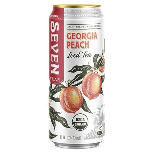 SEVEN TEAS Organic Georgia Peach Iced Tea, 16 FZ