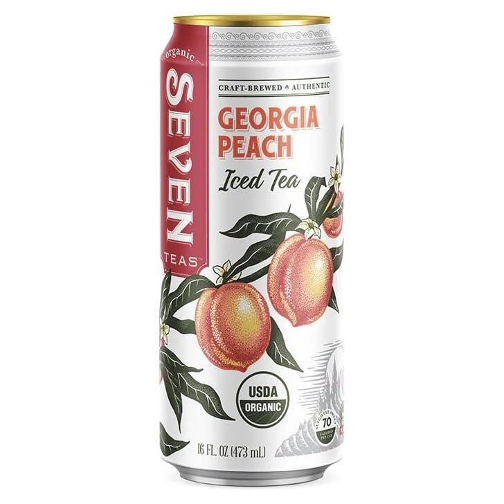 SEVEN TEAS Organic Georgia Peach Iced Tea, 16 FZ