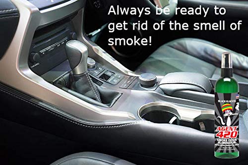 Smoke Eater Cigarette, Cigar, Cannabis & Tobacco Odor Eliminator Spray & Air Freshener for Car, Home, Clothes - Black Glacier, 4 oz Travel Size - Tea