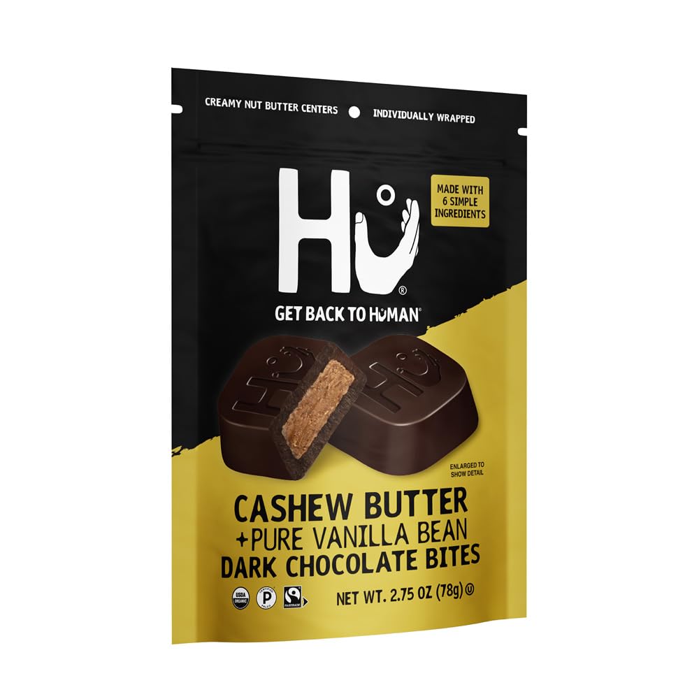 Hu Cashew Butter Dark Chocolate Bites | 1 Pack | Natural Organic Vegan, Gluten Free, Paleo, Non GMO, Fair Trade Dark Chocolate