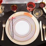White Plastic Plates, Disposable Dinnerware Party Supplies Gold Chord Rim Design for Birthday, Wedding & All Occasions, 240 pcs (120 Dinner Plates +