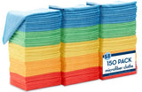 S&T INC. 150 Pack Microfiber Cleaning Cloth, Bulk Towels for Home, Reusable Microfiber Towels for Cars, Cleaning Rags, Assorted, 11.5 Inches x 11.5
