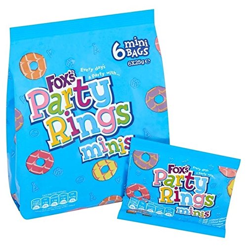 Fox's Mini Party Rings 6 x 25g - Pack of 6