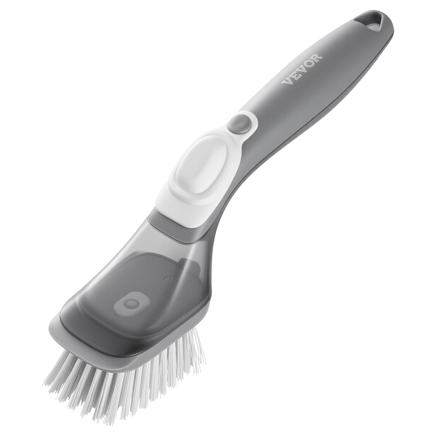 VEVOR Soap Dispensing Dish Brush, Kitchen Scrub Brushes with 3 Brush Heads, Dish Cleaning Brushes with PP Handle and Curved Bristles, Ideal for Pots