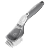 VEVOR Soap Dispensing Dish Brush, Kitchen Scrub Brushes with 3 Brush Heads, Dish Cleaning Brushes with PP Handle and Curved Bristles, Ideal for Pots