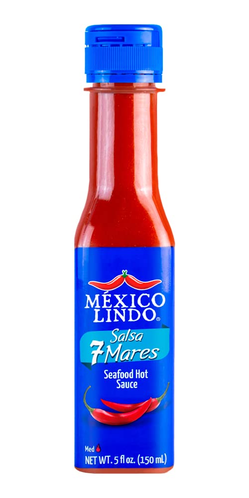 Mexico Lindo Hot Sauce Variety Pack | Includes One Bottle Each of Picante Negra + Red Habanero + Green Habanero + 7 Mares | 5 Fl Oz Bottles (Pack