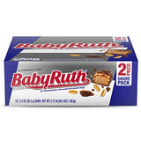 Baby Ruth Candy Bar with Chocolatey Caramel, Peanuts, and Nougat, 2 Piece Share Pack, 3.3 oz, Bulk 18 Pack