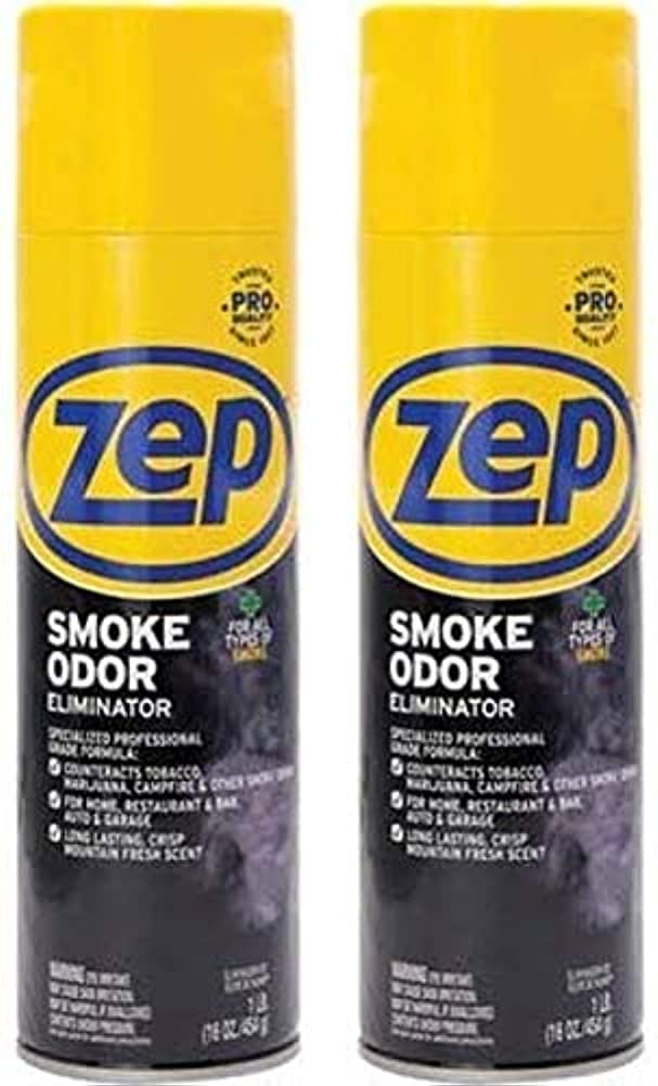 OBS - Zep Smoke Odor Eliminator Aerosol - 16 oz (Pack of 2) ZUSOE16 - Eliminate Cannabis (Marijuana) and Tobacco Odors
