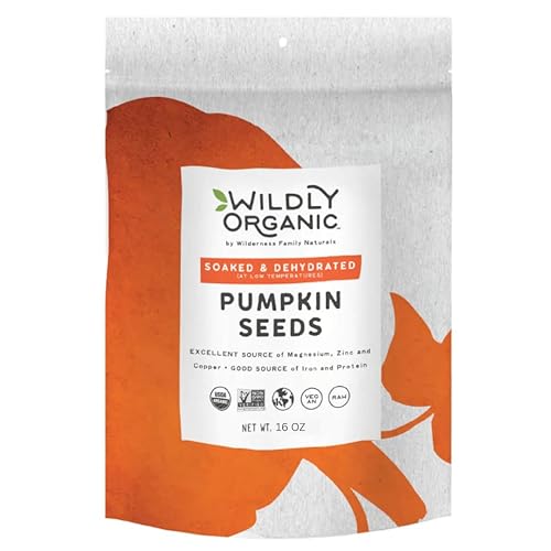 Wildly Organic Raw Pumpkin Seeds 16 Oz, 1lb Resealable Bag - Organic, Unsalted, Non-GMO, Vegan, Keto-Friendly, Plant-Based, Clean Eating Snack