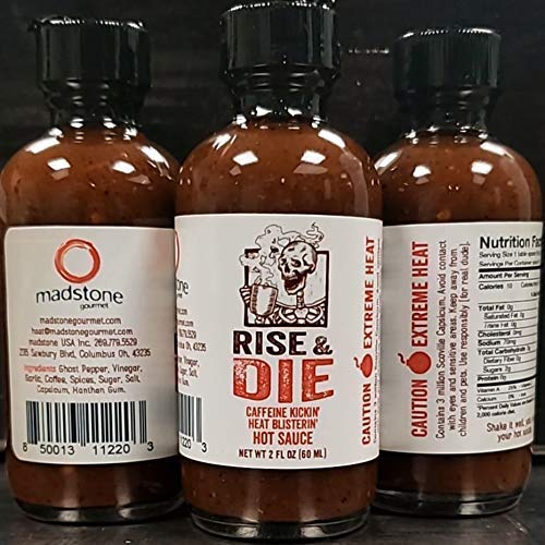 Flavor and Fire Foods, Rise and Die, Extreme Hot Sauce, Coffee Based, 3 Million Scoville Capsicum, Mouth Watering, Hot Sauce Lovers Dream, Eat at Own