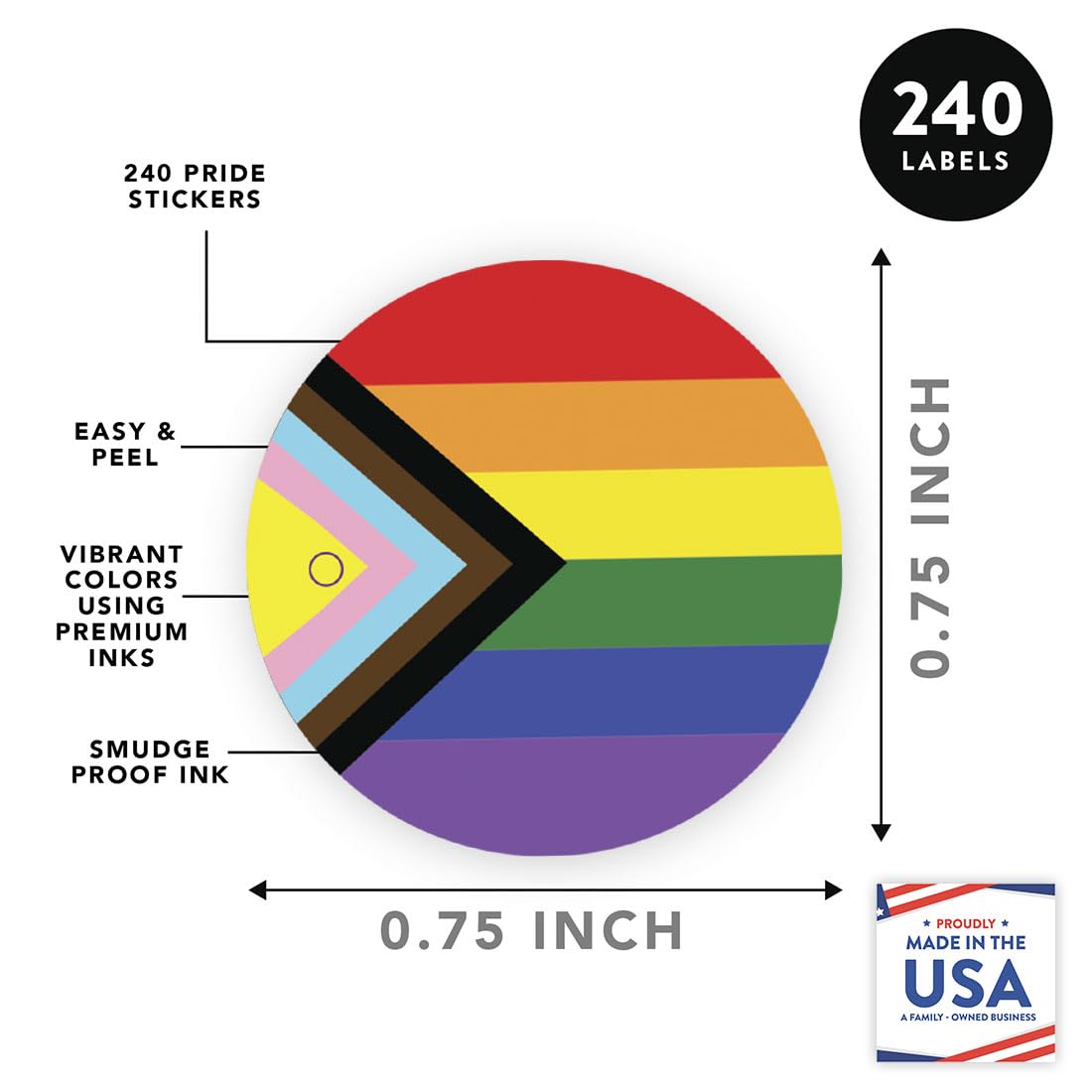 Andaz Press Assorted 216 Pride Party Favors Intersex Progress Pride Bulk Chocolate Drop Labels Pride Decorations Trans Pride Merch LGBTQ Pride Party