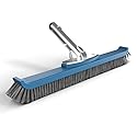 KEMANO Heavy Duty Deck/Pool Scrub Brush - Industrial-Grade Silicon Carbide Bristles & Reinforced Frame for Patio, Wood Decking, Concrete & Poolside