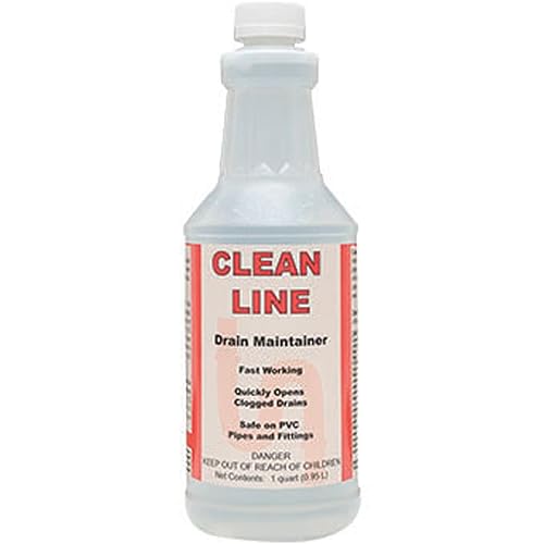DETCO-Clean LINE Drain Cleaner and Unblocker - Industrial Strength, Fast-Acting Liquid Formula, Unclogs Pipes and Drains Quickly, 32 Ounce Bottle