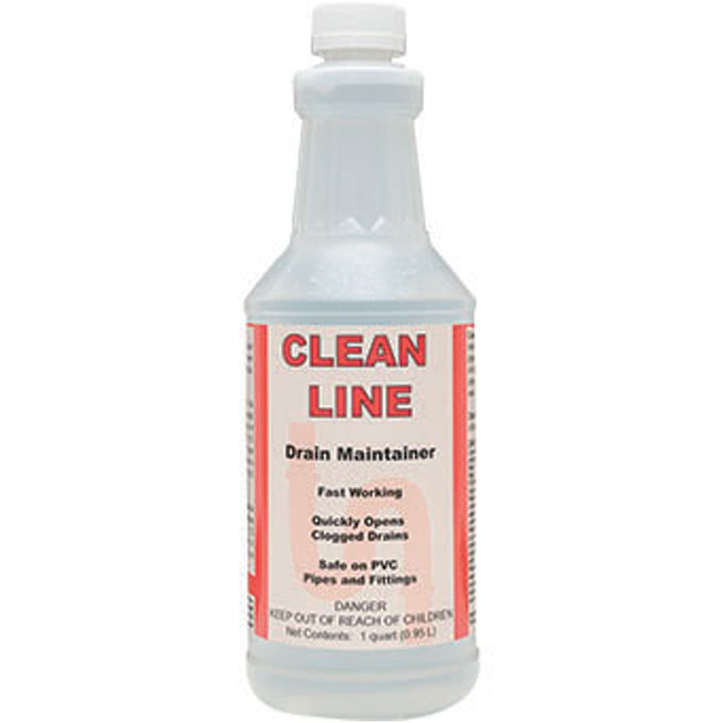 DETCO-Clean LINE Drain Cleaner and Unblocker - Industrial Strength, Fast-Acting Liquid Formula, Unclogs Pipes and Drains Quickly, 32 Ounce Bottle