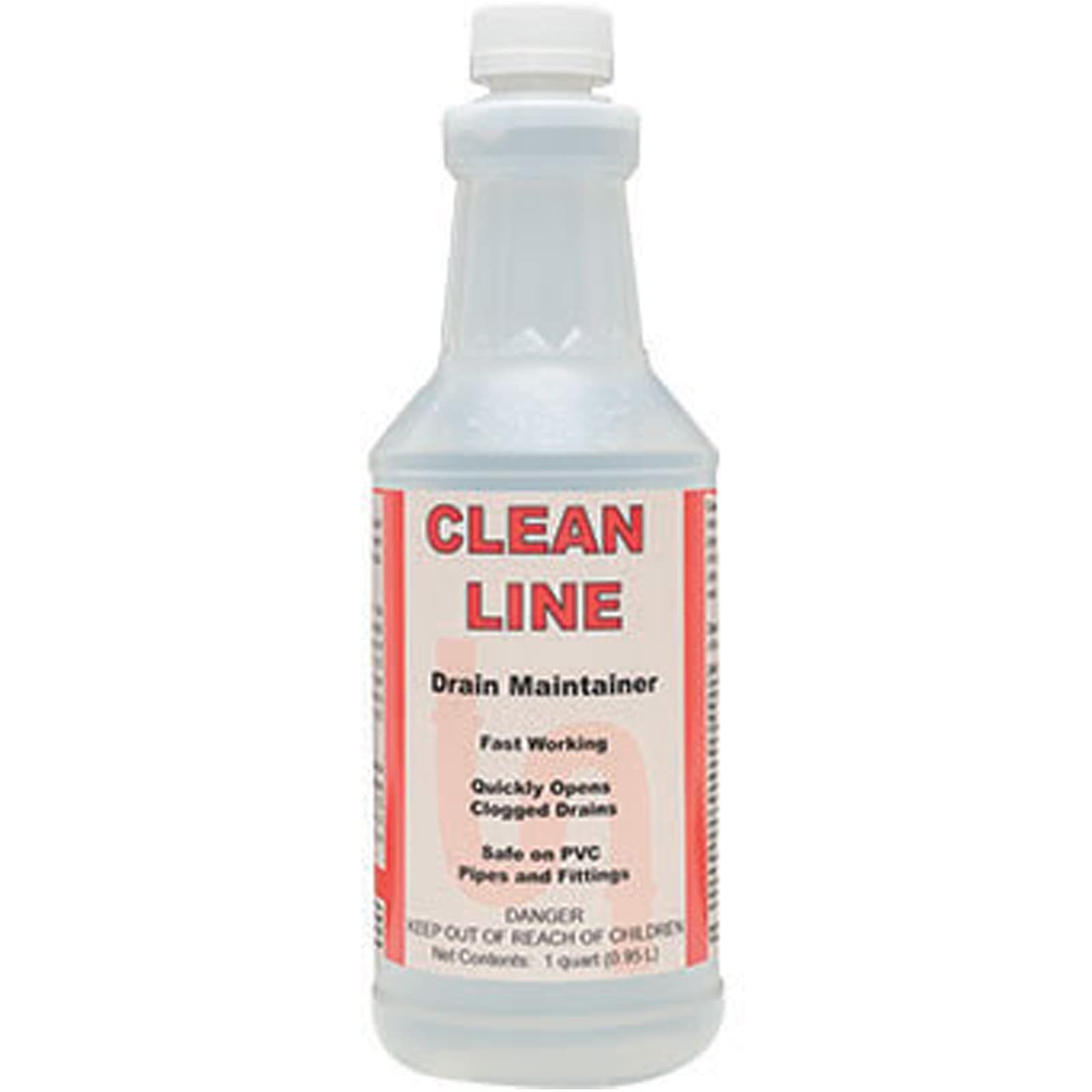 DETCO-Clean LINE Drain Cleaner and Unblocker - Industrial Strength, Fast-Acting Liquid Formula, Unclogs Pipes and Drains Quickly, 32 Ounce Bottle